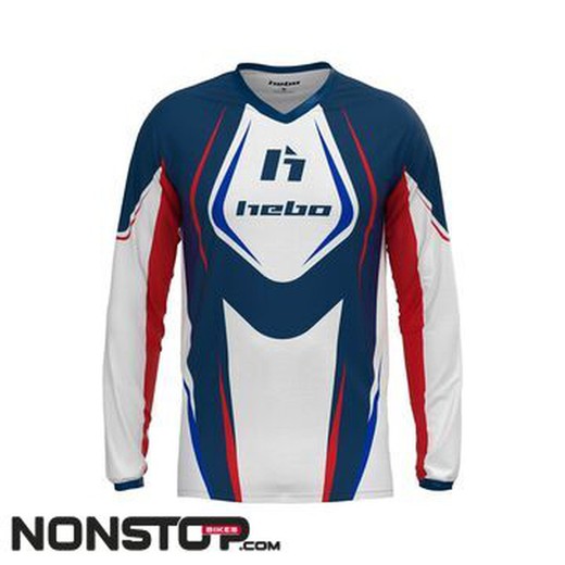 Camiseta Infantil Trial Hebo Pro Classic Blanca HE2201B Colección 2025