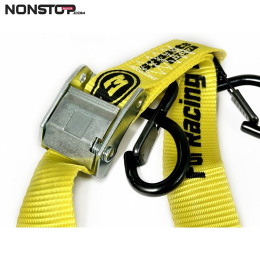 S3 Parts Yellow Motorcycle Strap, Strap with Fastening Hooks for Motorcycles (for Trailers, Vans...)