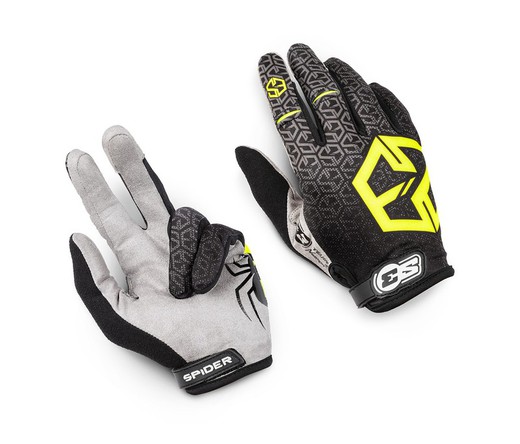 Kids Gloves Black/Yellow Spider S3
