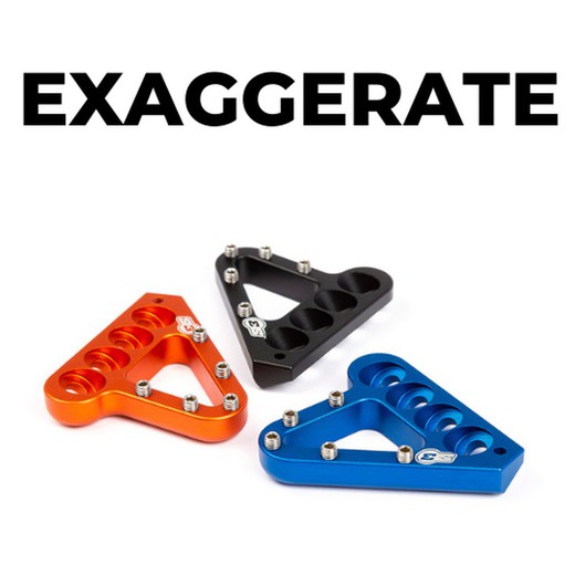 EXAGGERATE rear brake toe