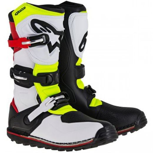 Botas Trial Alpinestars Tech T White / Red / Yellow Fluo / Black