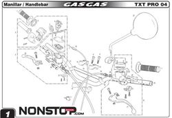 Flangia superiore manubrio 22mm GasGas TXT Edition, JT, JTR, JTX dal 1995 al 2004 Trial