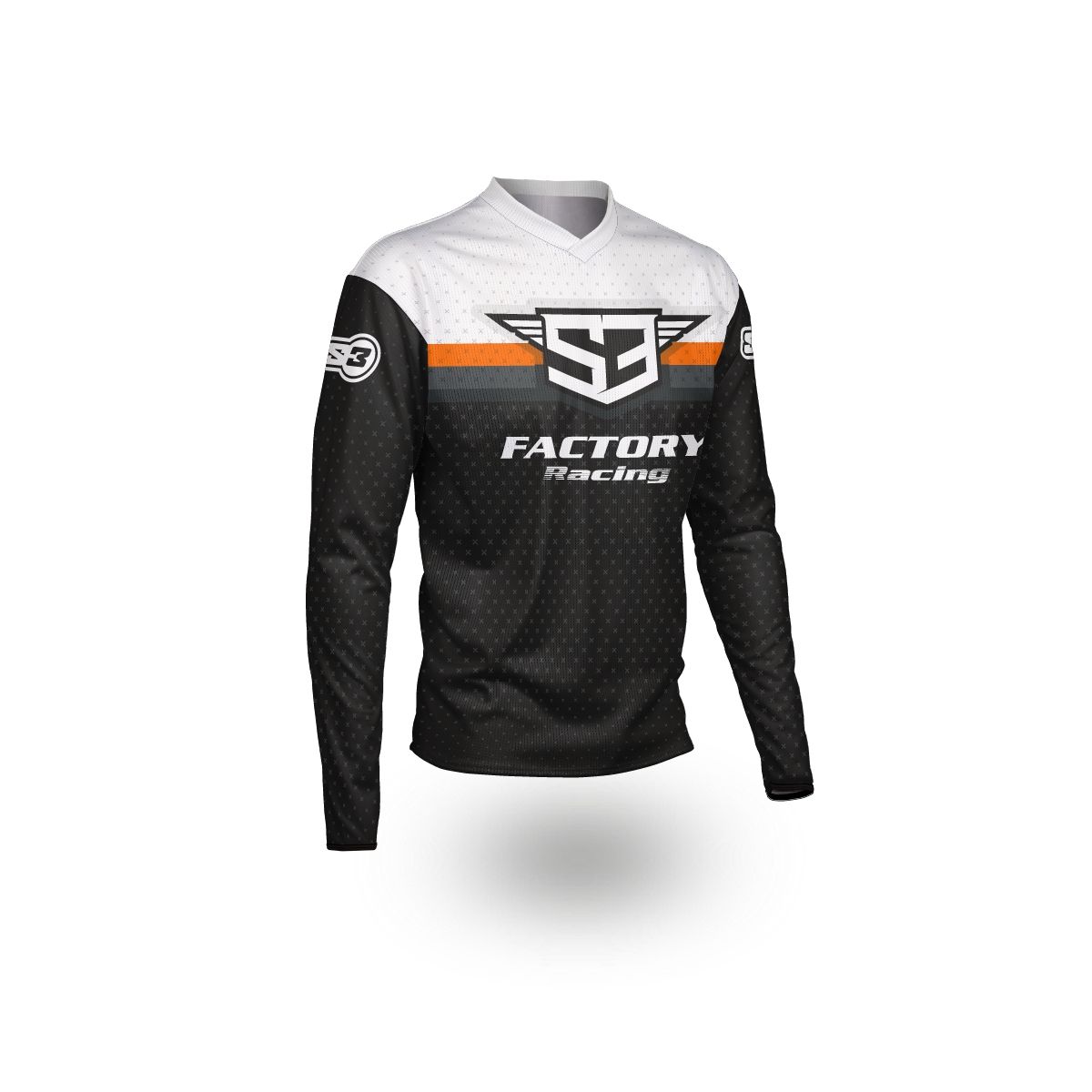 Camiseta S3 Parts Racing Colección Negro-Naranja IG1-OR L
