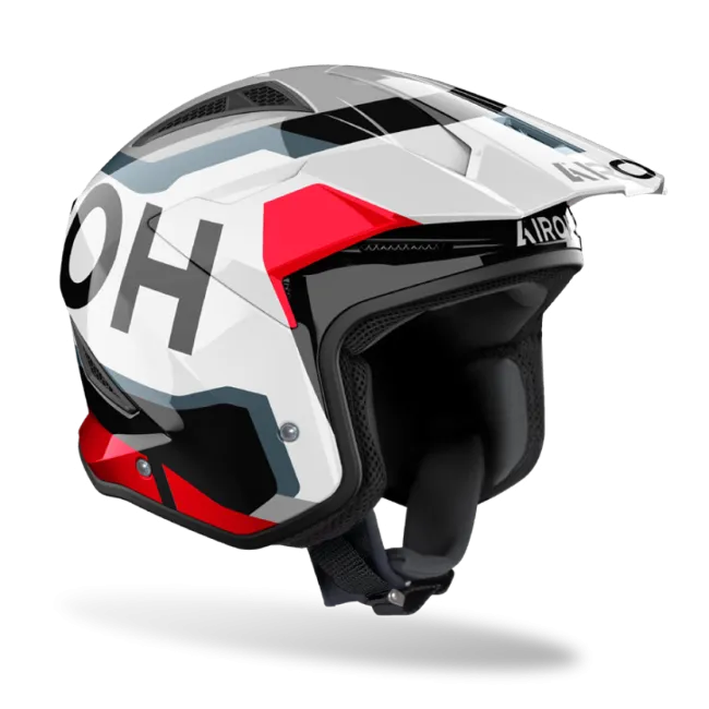 Casco Airoh Trial TRR II Jupiter Blanco/Rojo Brillante L