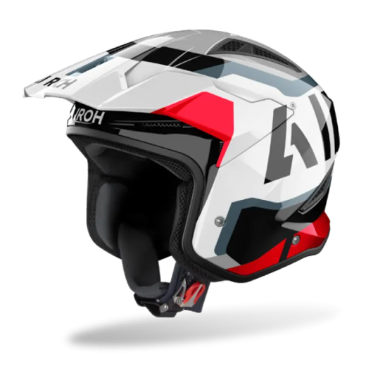 Casco Airoh Trial TRR II Jupiter Bianco/Rosso Brillante