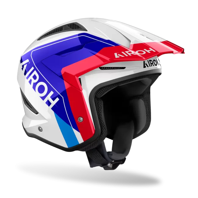 Casco Airoh TRR II HUNT Blanco/Rojo/Azul Brillante L