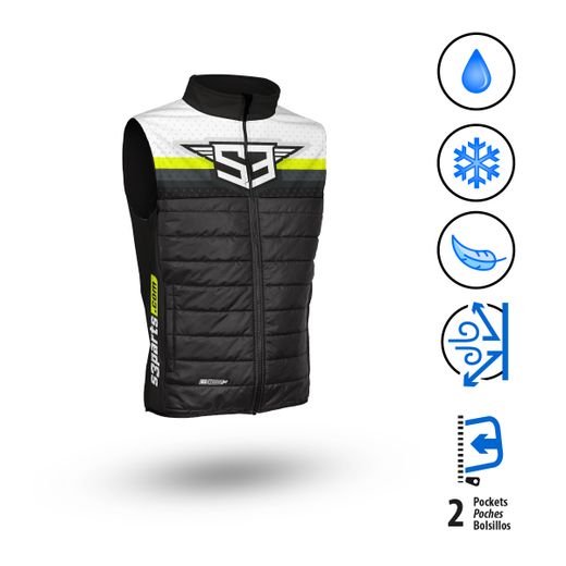 Gilet S3 Parts Hybrida Racing Nero-Giallo YX-BF