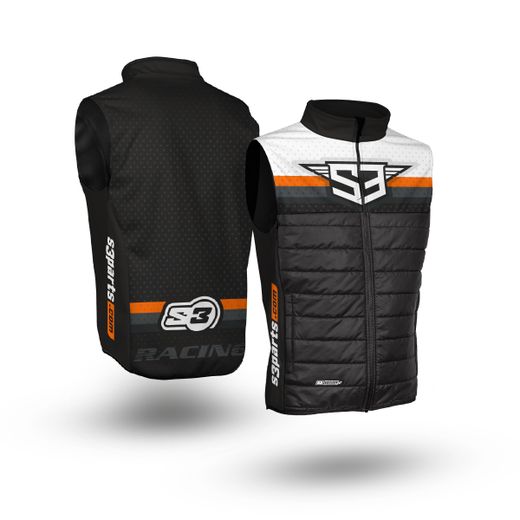 Chaleco S3 Parts Gilet Hybrida Racing Negro-Naranja YX-OR