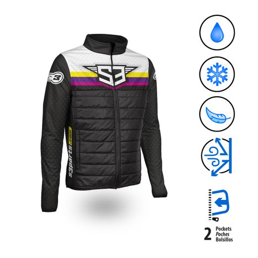 Giacca S3 Parts Hybrida Nero-Rosa HY-BBPI