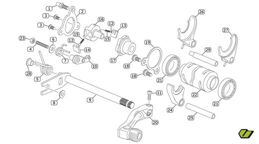 Albero selettore cambio Vertigo 16-20
