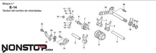 Eje Selector del Cambio para Montesa Cota 4RT 2005-Actual Trial