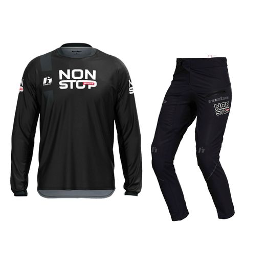 NonStopBikes Schwarze Tech Trial Hebo Bekleidung