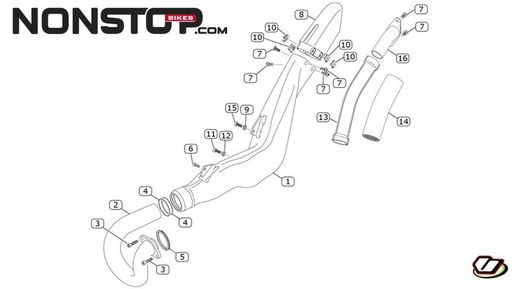 Clip di scarico finale M5 GasGas / TRRS / Vertigo / Sherco Trial