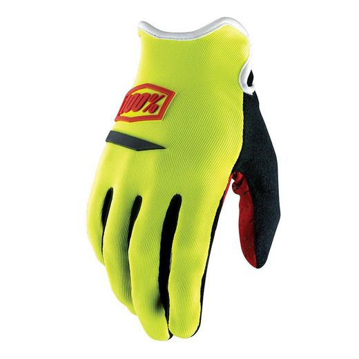 MTB Gloves 100% RIDECAMP NEON YELLOW (SIZE S)