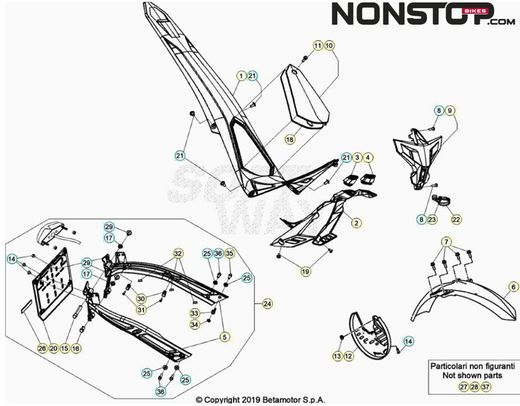 Beta EVO Weißer Trial-Vorderkotflügel