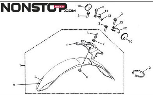 Parafango Anteriore Nero Montesa Cota 4rt 2014-2021 Trial