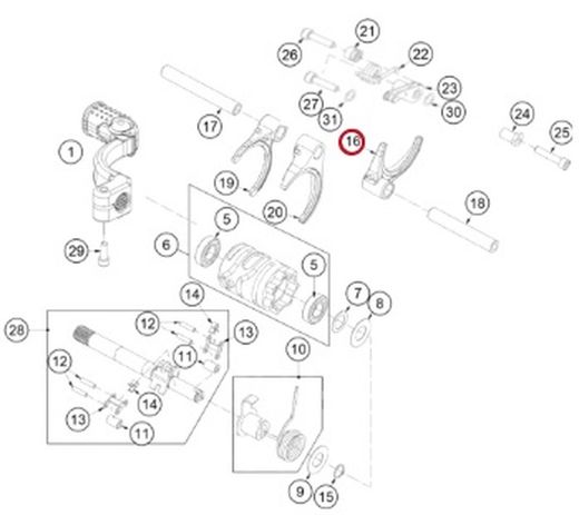 Primäre Schaltgabel GasGas Versuch seit 2002 MT47000GG-CSV-1