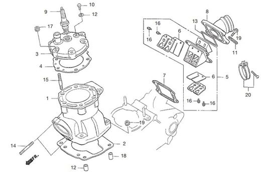 Montesa Cota 315 1997-2004 14131-KR8-900 Guarnizione scatola valvola lamellare