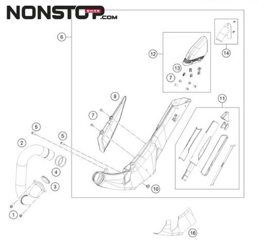 Faserauspuff-Kit mit Gas-Gas-Innenraum TXT Trial 2023-aktuell