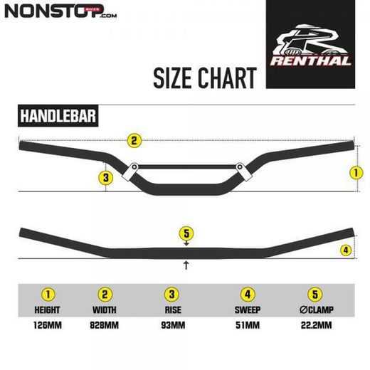 Manubrio Trial Renthal 6.0 22mm con Barra