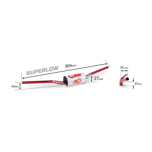 Guidon S3 Parts Super Bas Enduro, Cross ou Trail
