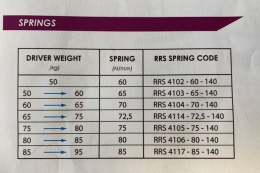 Molla Reiger per Ammortizzatore