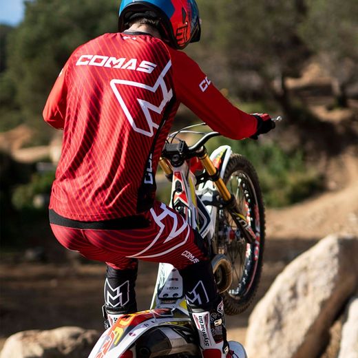 Pantaloni da trial rossi Comas Race Series CM25-COPANTMSRD