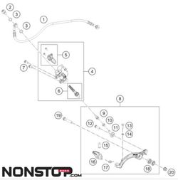 Original GasGas TXT Hinterradbremspedal von 2023 Trial A53513050033