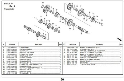 Pignone di trasmissione per Montesa Cota 4RT Trial