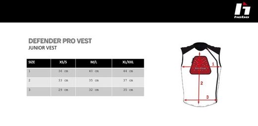 Hebo Gilet protettivo per schiena e torace per bambini Defender Pro Junior HE6385