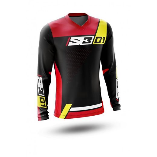 S3 Trial Shirt collezione 01 Nero/Rosso