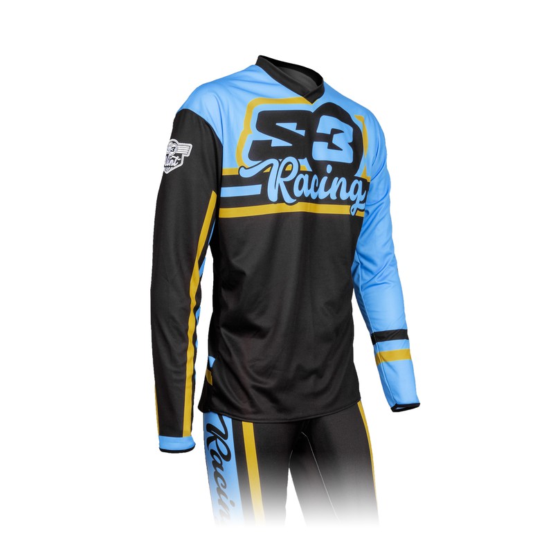 S3 Camiseta VINTAGE Pilot Trial Azul Bultaco Gulf Stop Bikes