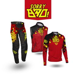 Calça de Enduro S3 Parts SORRY BRO COLLECTION Vermelha Coleção Mario Román