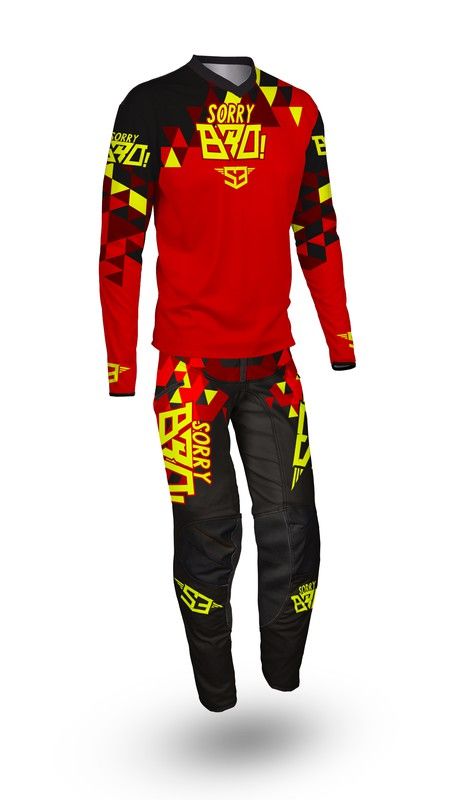 Calça de Enduro S3 Parts SORRY BRO COLLECTION Vermelha Coleção Mario Román
