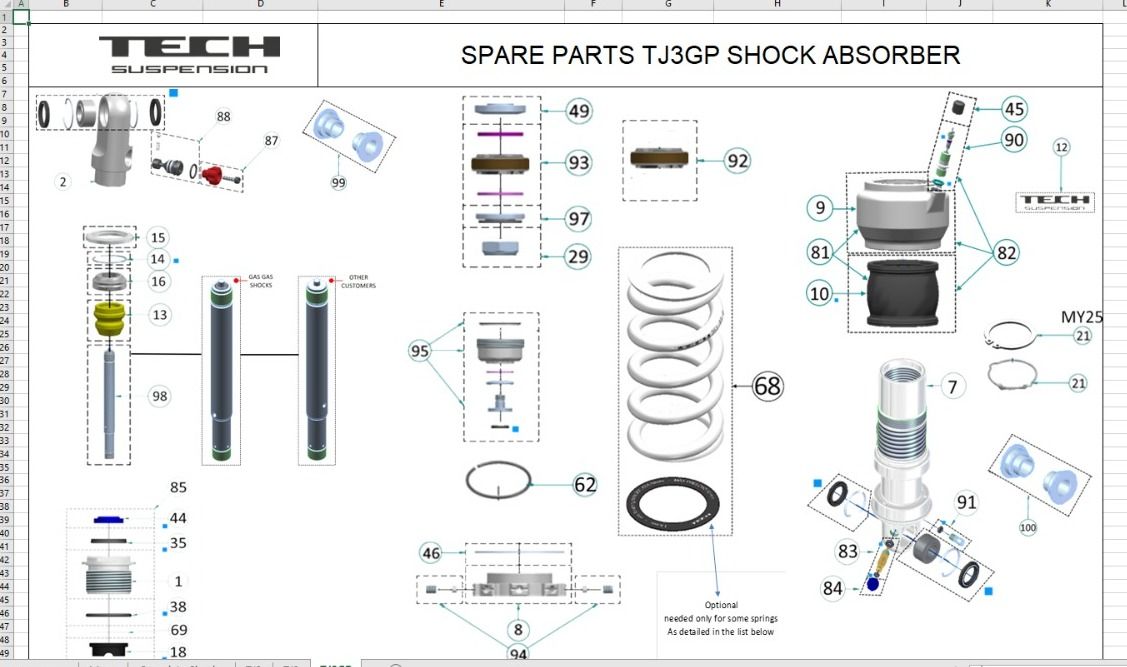 Stopper Rubber Shock Absorber Tech TJ2 - TJ3 40mm — NonStop Bikes