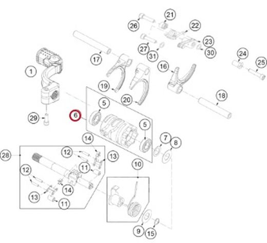 Tambor Selector Cambio GasGas Trial desde 2002 MT280238031