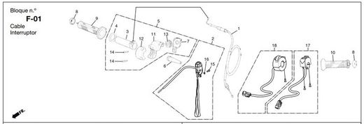 Tappo con impugnatura originale Montesa 4RT - Montesa 315