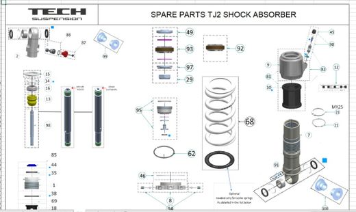Tech TJ2-TJ3-TJ3 GP Stoßdämpfer-Dichtungshalter-Stecker