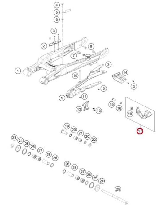Tendicatena Completo GasGas Trial TXT dal 2019 BT42000CT-CPR-1 + BT44010GG-CPR-1